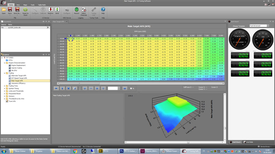 Software des Power Vision 3 zur Abstimmung des Honda Talon 1000 X 2020-
