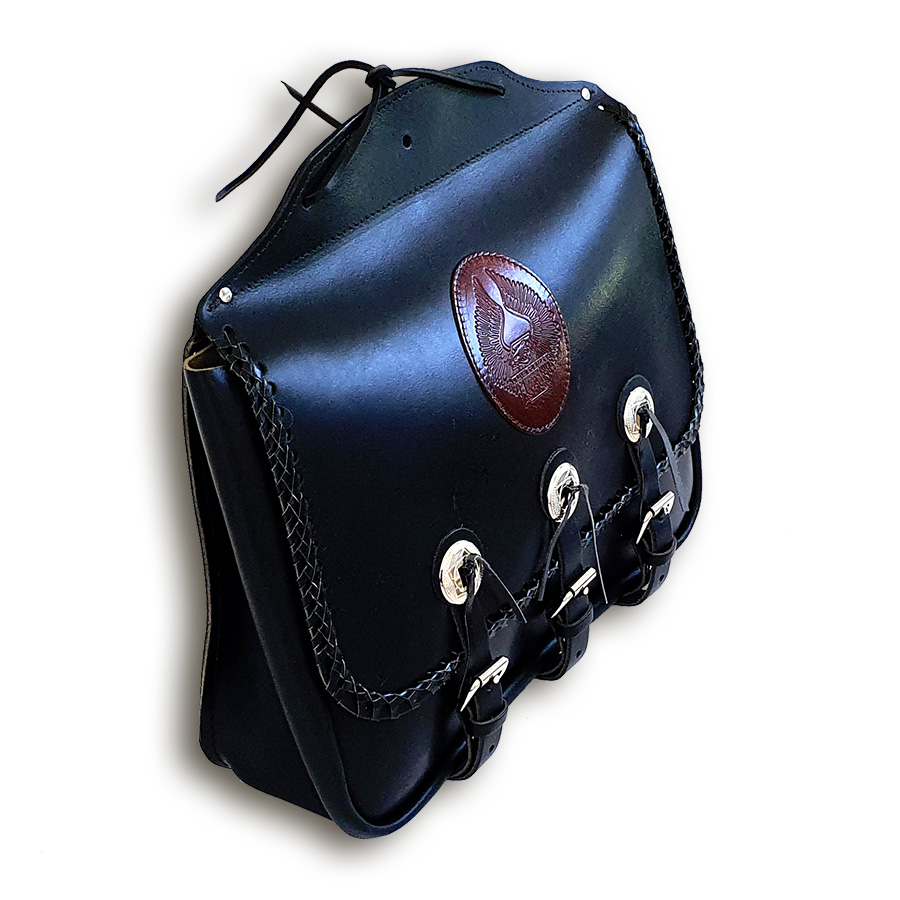Satteltasche Studded Bag aus echtem Leder mit Applikationen