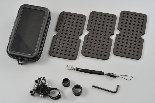 Lieferumfang Smartphonehalter mit Case für 22-29 mm Lenkerdurchmesser