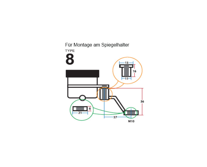 Gale Speed Reservoir-Kit für Tourenlenker VA mit transparentem Reservoir