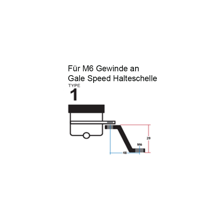 Gale Speed Reservoir-Kit für Stummellenker einfach mit weißem Reservoir