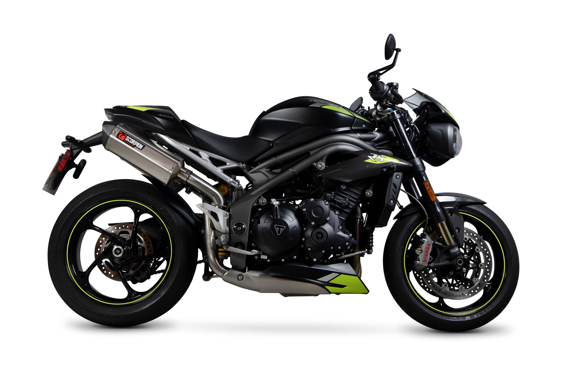 Scorpion Serket Parallel Auspuff mit EG-Betriebserlaubnis für Triumph Speed Triple 1050 R / S / RS 2018-2020 Motorrad