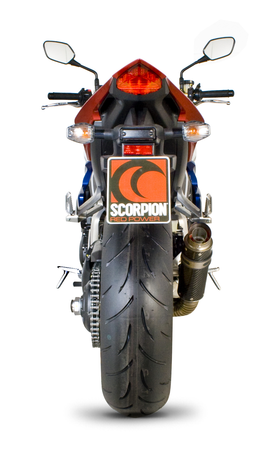 Scorpion RP-1 GP Auspuff für Honda CB 1000 R 2008-2016 von hinten