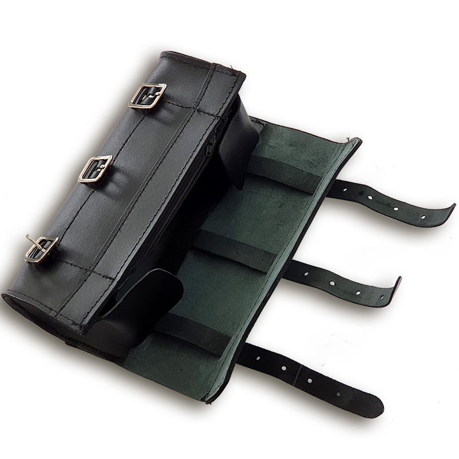 Werkzeugrolle Three Strap Tool Pouch mit Reißverschluß innen aus echtem Leder