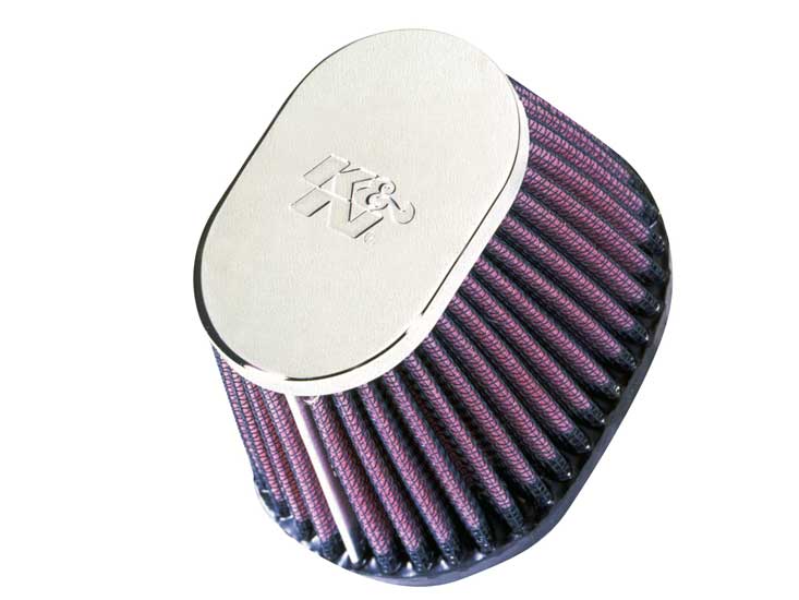 K&N Rennfilter mit 57 mm Flansch 102 mm  x 76 mm Durchmesser unten