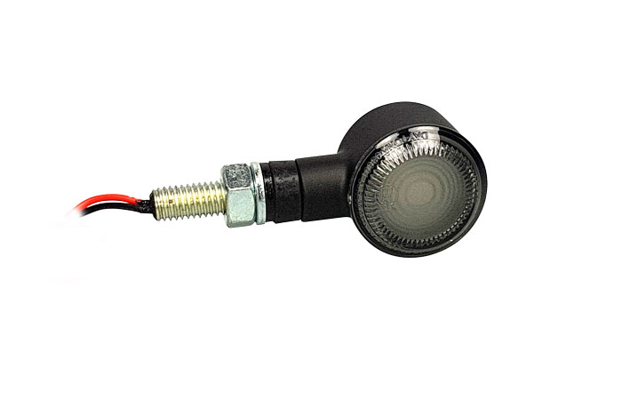 LED-Miniblinker Sun Smoke mit getöntem Glas und 8 mm Aufnahmegewinde