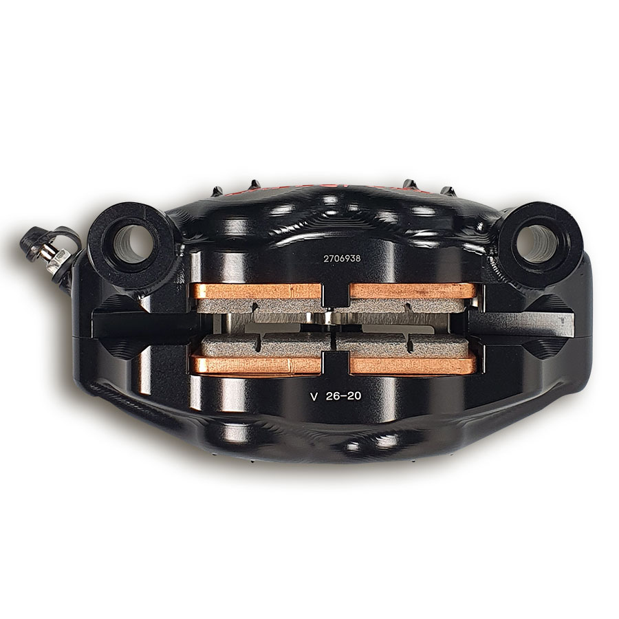 Unterseite Galespeed Elaborate Radialbremszange gefräst links mit 108 mm Aufnahmeabstand 34/30 mm Kolben