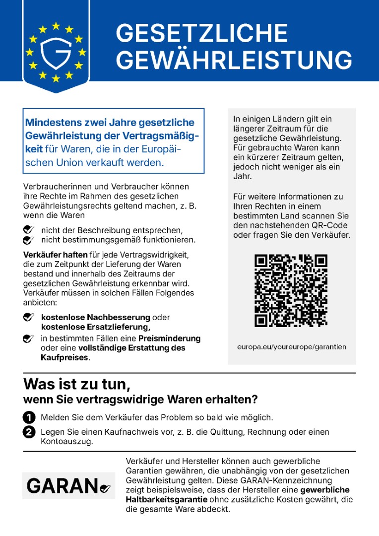 Gesetzliches Gewährleistungslabel