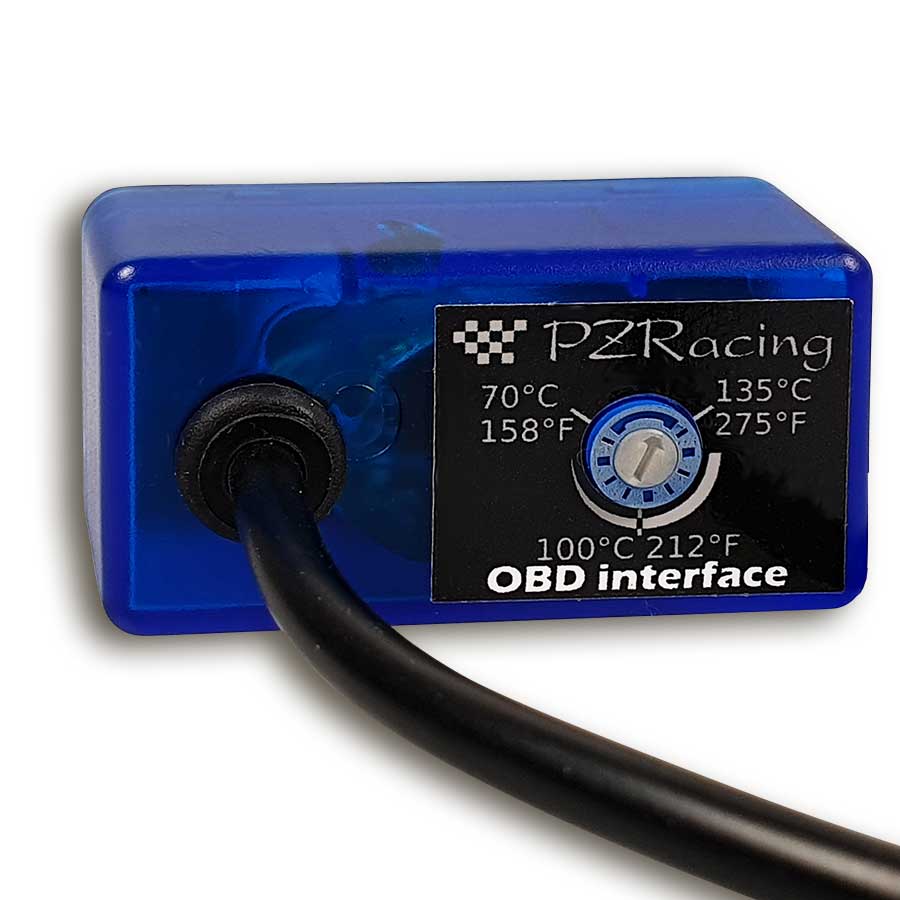 OBDII Adapter zur Übernahme von Drehzahl-, Geschwindigkeits- und Temperatursignalen direkt vom Steuergerät