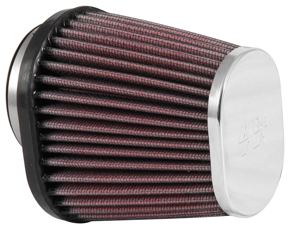 K&N Rennfilter mit 57 mm Flansch  oval 102 x 76 mm Durchmesser unten