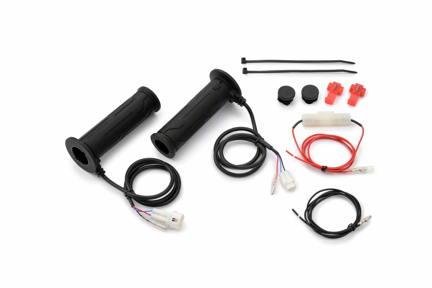 Lieferumfang Heizgriffe 4-stufig mit integriertem Schalter, LED-Anzeige und Batterieschutzfunktion