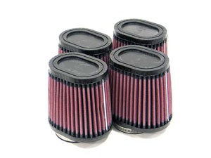 K&N Rennfilter mit 57 mm Flansch oval konisch 102 mm x 76 mm Durchmesser unten