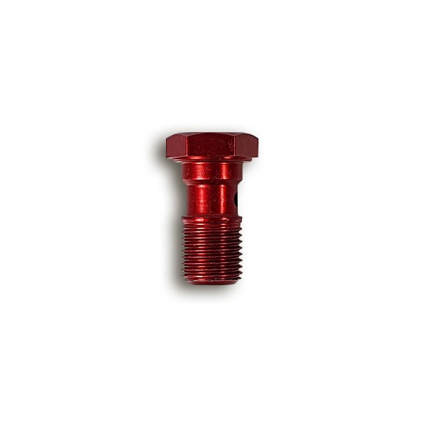 Fren Tubo Einfachhohlschraube Gewinde M 10 x 1 aus Aluminium, rot eloxiert