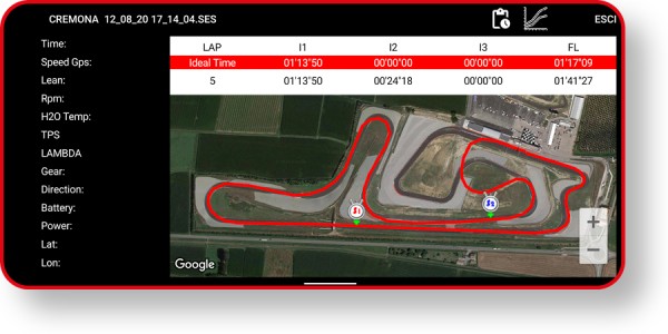 Streckendarstellung mit der Race App auf dem Smartphone