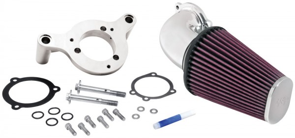 K&N Performance Air Intake System für Harley Davidson Softail und Dyna FI 2001-2014 silber