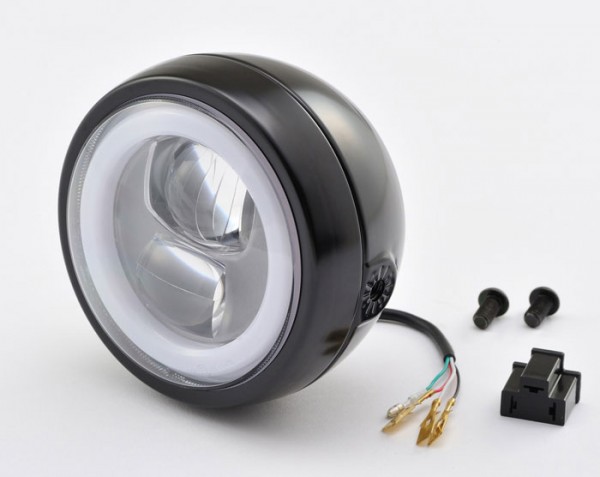 LED Scheinwerfer mit rundem Tagfahrlicht mit nur 120 mm und e-Prüfzeichen