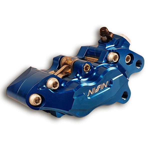 Nissin CNC 4-Kolbenbremssattel rechts blau seitlich